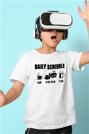 Buldozer operatörü Beyaz Unisex Çocuk Tişört