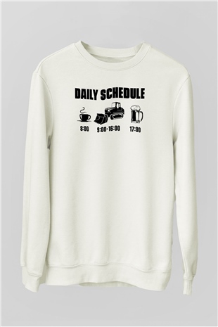 Buldozer operatörü Beyaz Unisex Sweatshirt