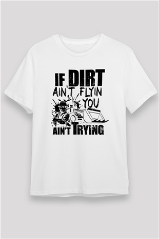 Buldozer operatörü Beyaz Unisex Tişört T-Shirt - TişörtFabrikası