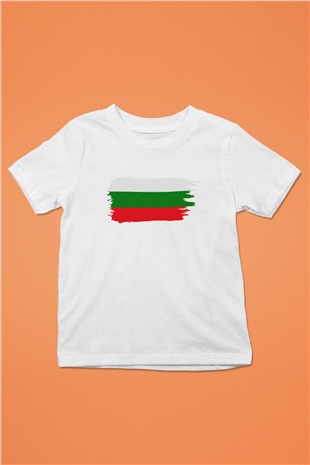 Bulgaristan Baskılı Beyaz Unisex Çocuk Tişört
