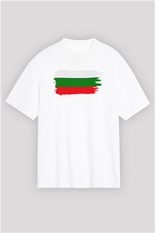Bulgaristan Beyaz Unisex Oversize Tişört T-Shirt