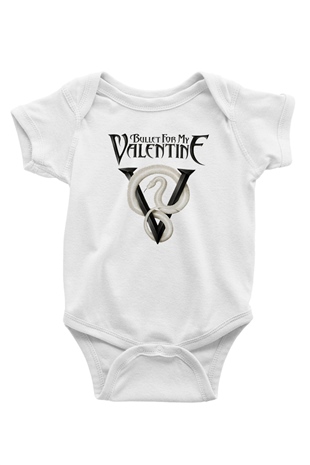 Bullet for My Valentine Baskılı Beyaz Unisex Bebek Body - Zıbın