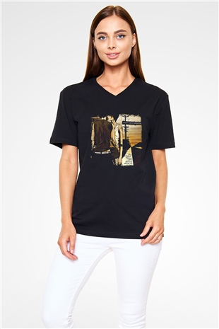 Bullet for My Valentine Baskılı Unisex Siyah V Yaka Tişört