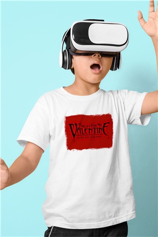 Bullet for My Valentine Baskılı Unisex Beyaz Çocuk Tişört
