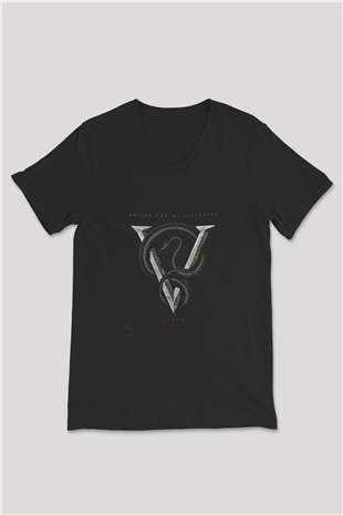 Bullet for My Valentine Baskılı Unisex Siyah V Yaka Tişört