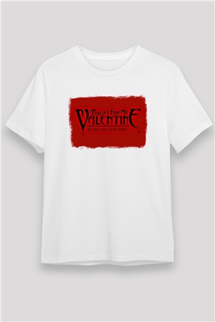 Bullet for My Valentine Baskılı Unisex Beyaz Tişört