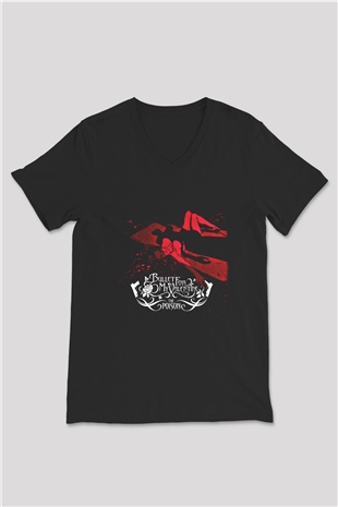 Bullet for My Valentine Baskılı Unisex Siyah V Yaka Tişört