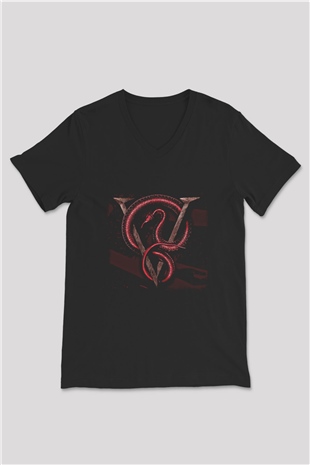 Bullet for My Valentine Baskılı Unisex Siyah V Yaka Tişört
