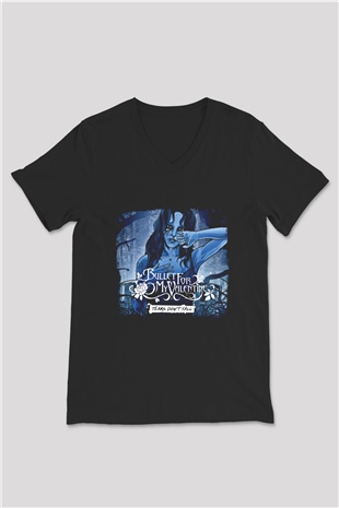 Bullet for My Valentine Baskılı Unisex Siyah V Yaka Tişört