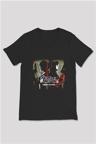 Bullet for My Valentine Baskılı Unisex Siyah V Yaka Tişört