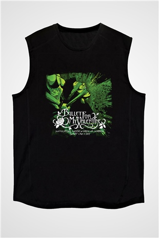 Bullet for My Valentine Baskılı Unisex Siyah Kolsuz Tişört