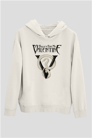 Bullet for My Valentine Beyaz Unisex Kapşonlu Sweatshirt