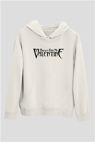 Bullet for My Valentine Beyaz Unisex Kapşonlu Sweatshirt