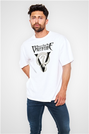 Bullet for My Valentine Beyaz Unisex Oversize Tişört T-Shirt