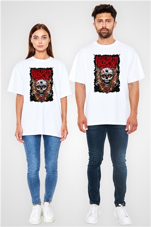 Bullet for My Valentine Beyaz Unisex Oversize Tişört T-Shirt