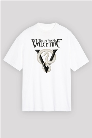 Bullet for My Valentine Beyaz Unisex Oversize Tişört T-Shirt