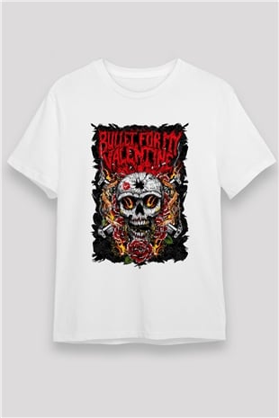 Bullet for My Valentine Beyaz Unisex Tişört T-Shirt - TişörtFabrikası
