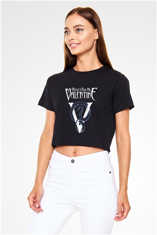 Bullet for My Valentine Siyah Crop Top Tişört