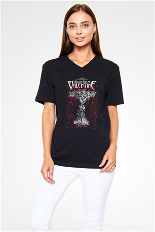 Bullet for My Valentine Siyah Unisex V Yaka Tişört T-Shirt