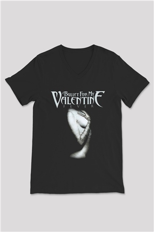 Bullet for My Valentine Siyah Unisex V Yaka Tişört T-Shirt