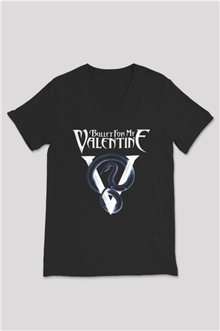 Bullet for My Valentine Siyah Unisex V Yaka Tişört T-Shirt