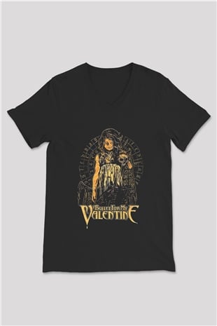 Bullet for My Valentine Siyah Unisex V Yaka Tişört T-Shirt