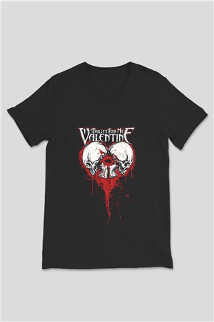 Bullet for My Valentine Siyah Unisex V Yaka Tişört T-Shirt