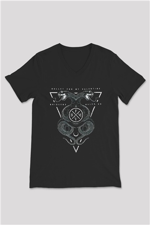 Bullet for My Valentine Siyah Unisex V Yaka Tişört T-Shirt