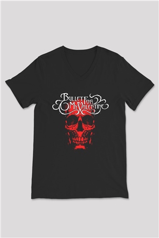 Bullet for My Valentine Siyah Unisex V Yaka Tişört T-Shirt