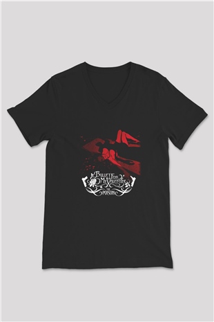 Bullet for My Valentine Siyah Unisex V Yaka Tişört T-Shirt