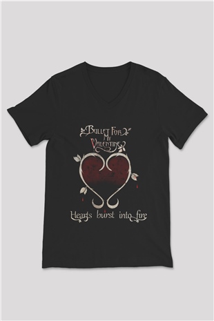 Bullet for My Valentine Siyah Unisex V Yaka Tişört