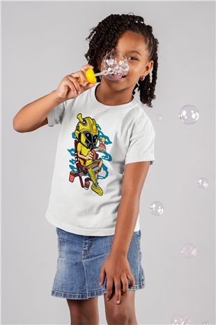 Bumble Bee Holiday Baskılı Unisex Beyaz Çocuk Tişört