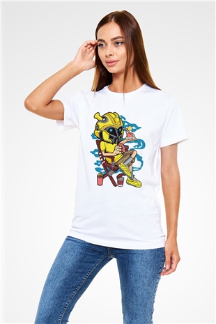 Bumble Bee Holiday Baskılı Unisex Beyaz Tişört