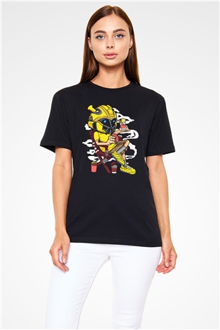 Bumble Bee Holiday Baskılı Unisex Siyah Tişört