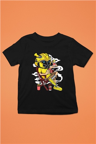 Bumble Bee Holiday Baskılı Unisex Siyah Çocuk Tişört