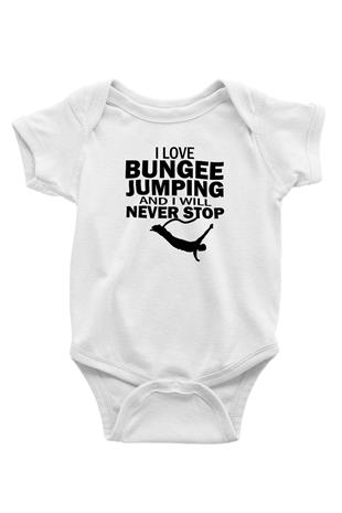 Bungee Jumping Baskılı Beyaz Bebek Body - Zıbın