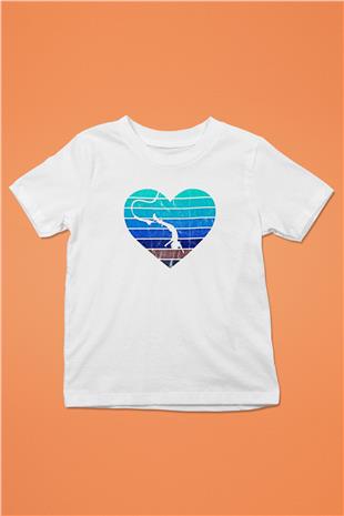 Bungee Jumping Baskılı Unisex Beyaz Çocuk Tişört - Tshirt