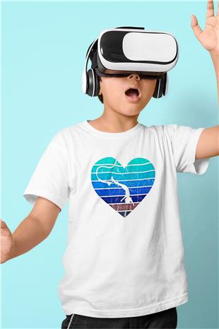 Bungee Jumping Baskılı Unisex Beyaz Çocuk Tişört - Tshirt