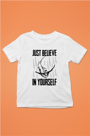Bungee Jumping Baskılı Unisex Beyaz Çocuk Tişört - Tshirt
