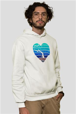 Bungee Jumping Baskılı Unisex Ekru Hoodie