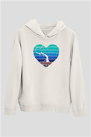 Bungee Jumping Baskılı Unisex Ekru Hoodie