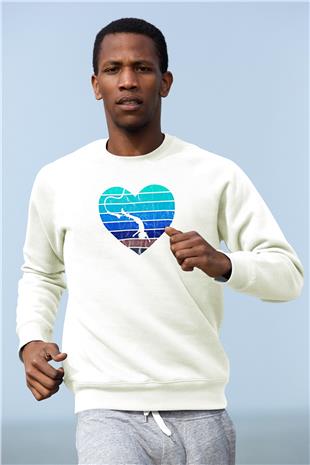 Bungee Jumping Baskılı Unisex Ekru Sweatshirt
