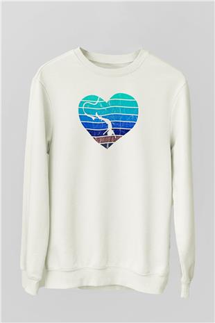 Bungee Jumping Baskılı Unisex Ekru Sweatshirt