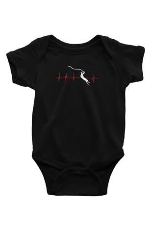 Bungee Jumping Baskılı Unisex Siyah Bebek Body - Zıbın