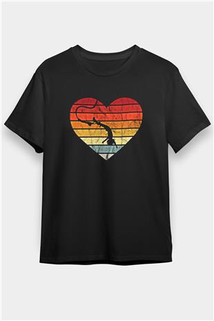 Bungee Jumping Baskılı Unisex Siyah Tişört - Tshirt
