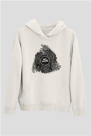 Bury Tomorrow Baskılı Beyaz Unisex Kapüşonlu Sweatshirt
