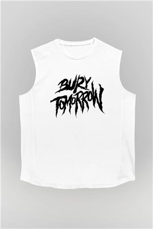 Bury Tomorrow Baskılı Beyaz Unisex Kolsuz Tişört - Tshirt