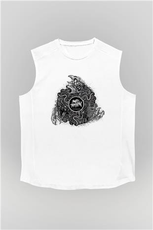 Bury Tomorrow Baskılı Beyaz Unisex Kolsuz Tişört - Tshirt