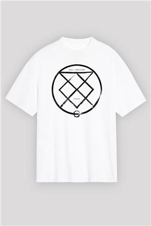 Bury Tomorrow Baskılı Beyaz Unisex Oversize Tişört - Tshirt
