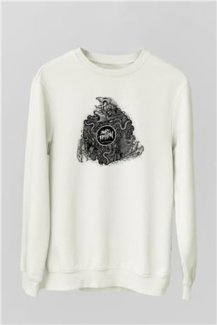 Bury Tomorrow Baskılı Beyaz Unisex Sweatshirt